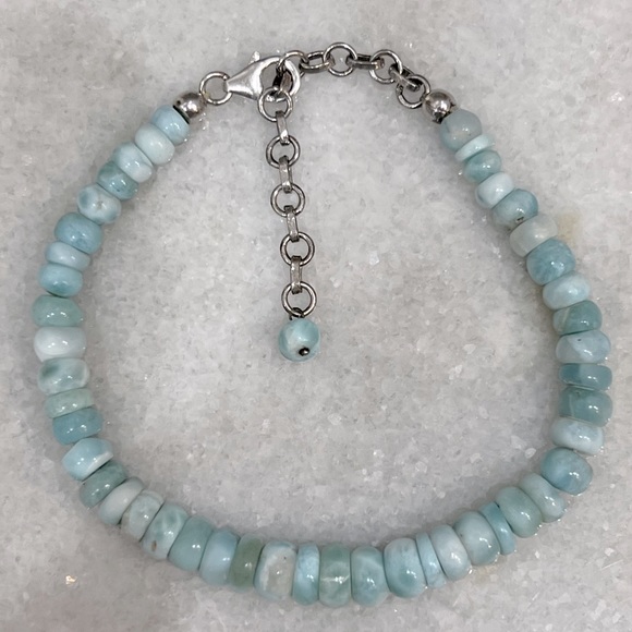 Larimar Bead Sterling Silver Bracelet - Picture 4 of 10